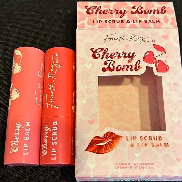 🦋 Bundle 5-$25 Colourpop Fourth Ray Cherry Bomb Lip Scrub & Lip Balm New FullSz - Picture 1 of 6